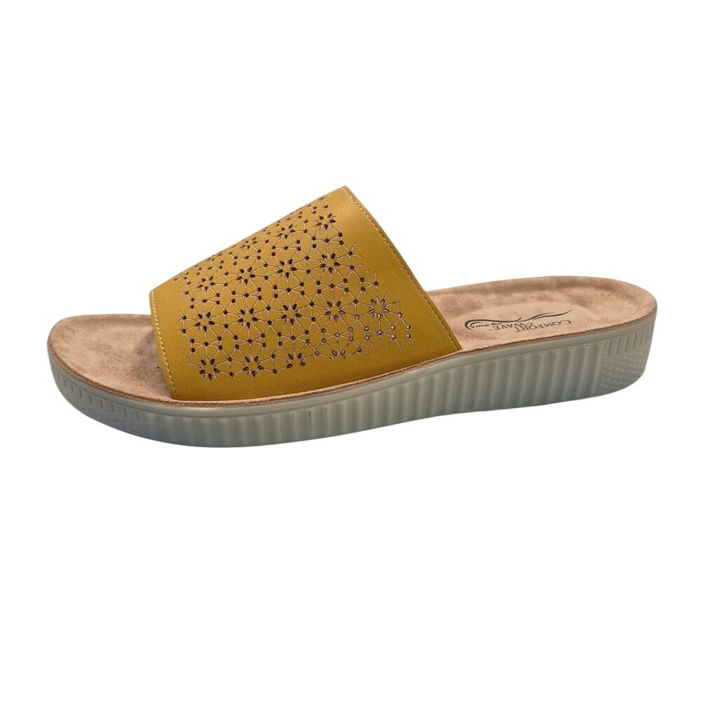 NEW Easy Street Ivey comfort platform slide slip-on Sandal yellow women SZ 9.5 w